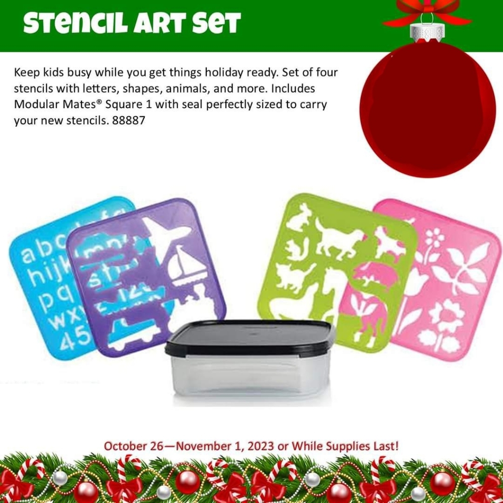 Tupperware stencils set